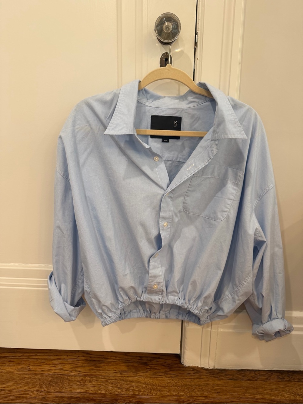 R13 Gathered Cropped Button Front Top $450 Retail NWOT - Picture 5 of 6